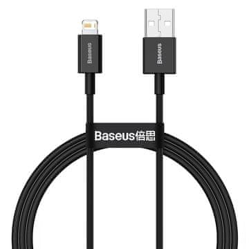 BASEUS Superior kabel za iPhone USB - Lightning 2,4 A, 1 m, črn