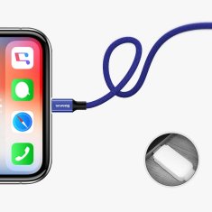 BASEUS Kabel USB v pletenem ohišju - iPhone Lightning 1,8 m - rdeč