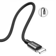 BASEUS Kabel USB v pletenem ohišju - iPhone Lightning 1,8 m - črn