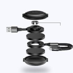 BASEUS Raztegljiv kabel 3v1 USB microUSB Iphone Lightning USB-C 3,5A 35 cm 120 cm črn