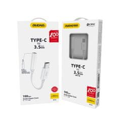 DUDAO Avdio adapter za slušalke z USB-C na mini jack 3,5 mm, bel