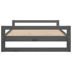 Vidaxl Pasja postelja siva 105,5x75,5x28 cm trdna borovina