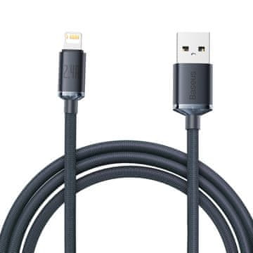BASEUS Kabel za hitro polnjenje in prenos podatkov USB Iphone Lightning 2,4 A, 2 m, črn