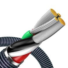 BASEUS podatkovni kabel za hitro polnjenje baseus crystal shine series usb type a to lightning 2.4a 2m črn (cajy000101)