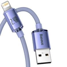 BASEUS Kabel za hitro polnjenje in prenos podatkov USB Iphone Lightning 2,4 A, 2 m, vijoličen