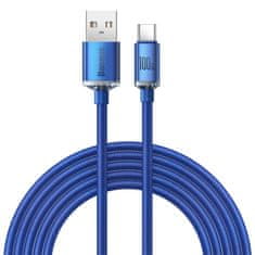 BASEUS kabel USB serije Crystal Shine za hitro polnjenje in prenos podatkov USB Type A - USB Type C 100W 2m modri (CAJY000503)