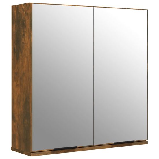 Vidaxl Kopalniška omarica z ogledalom 64x20x67 cm