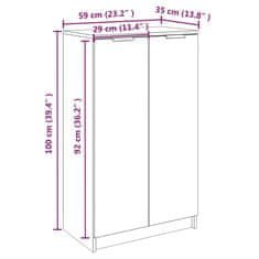 Vidaxl Omarica za čevlje dimljeni hrast 59x35x100 cm konstruiran les