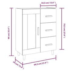 Vidaxl Komoda dimljeni hrast 69,5x34x90 cm konstruiran les