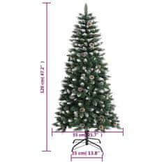 Vidaxl Umetna novoletna jelka s stojalom zelena 120 cm PVC