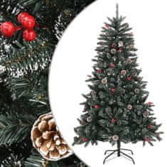 Vidaxl Umetna novoletna jelka s stojalom zelena 120 cm PVC