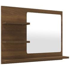 Vidaxl Kopalniško ogledalo rjavi hrast 60x10,5x45 cm konstruiran les
