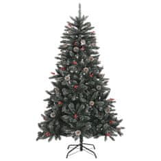 Vidaxl Umetna novoletna jelka s stojalom zelena 120 cm PVC