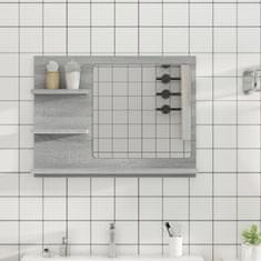 Vidaxl Kopalniško ogledalo sivo sonoma 60x10,5x45 cm konstruiran les
