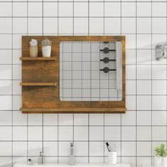 Vidaxl Kopalniško ogledalo dim. hrast 60x10,5x45 cm konstruiran les