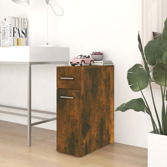 Vidaxl Lekarniška omara dimljeni hrast 20x45,5x60 cm konstruiran les
