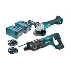 Makita Dlx2153Tj1 18V kombinirani komplet (Dga504+Dhr241) 2X5.0Ah.