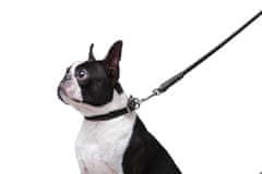 WAUDOG okrogla usnjena bela pasja ovratnica, Črna 17-20 cm, širina ovratnika: 6 mm