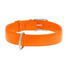 WAUDOG Dvoslojna pasja ovratnica iz kakovostnega usnja v oranžni barvi, Oranžna 38-49 cm, širina: 25 mm
