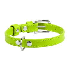 WAUDOG ravna zelena usnjena ovratnica za pse, zelena 38-49 cm, širina: 25 mm