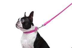 WAUDOG okrogla usnjena roza ovratnica za dolgodlake pse, roza 17-20 cm, širina ovratnika: 6 mm