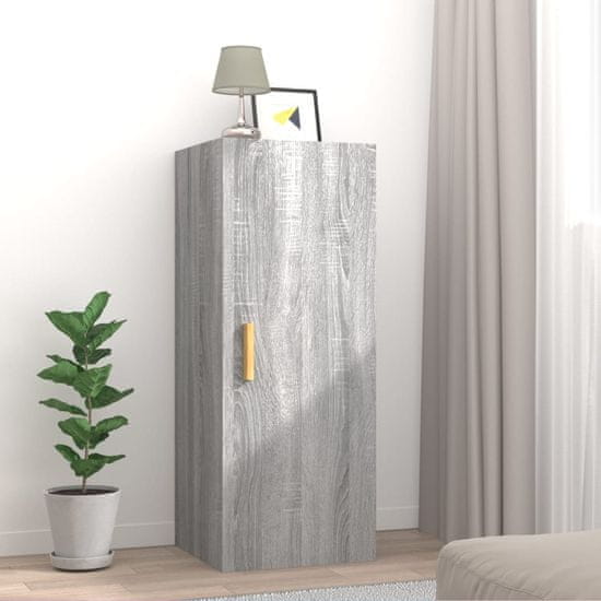 Vidaxl Stenska omarica siva sonoma 34,5x34x90 cm konstruiran les