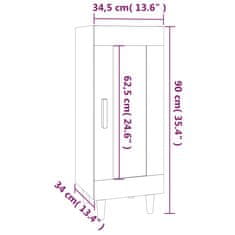 Greatstore Komoda siva sonoma 34,5x34x90 cm konstruiran les