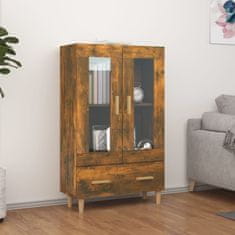 Vidaxl Visoka omarica dimljeni hrast 70x31x115 cm konstruiran les