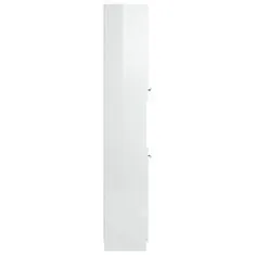 Greatstore Kopalniška omarica visok sijaj bela 32x34x188,5 cm konstr. les