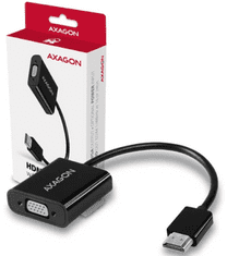 AXAGON adapter, HDMI na VGA, FullHD, avdio 3,5 mm, črn (RVH-VGAN)