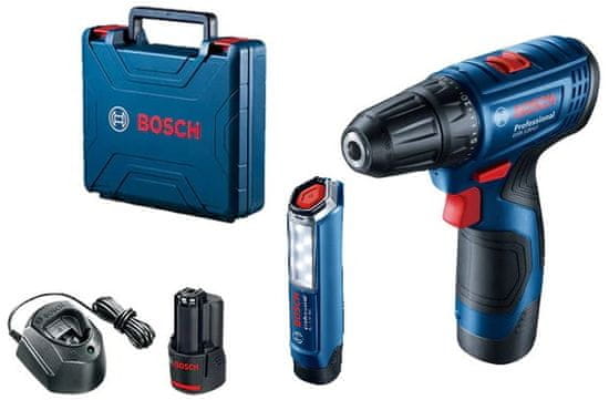 BOSCH Professional GSR 120 LI akumulatorski vrtalni vijačnik + GLI 12V-300 svetilka (06019G8004)