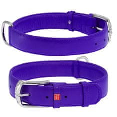 WAUDOG Dvoslojna pasja ovratnica iz kakovostnega usnja v vijolični barvi, vijolična 46-60 cm, širina: 35 mm