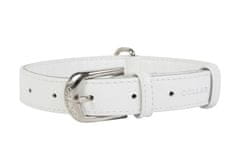 WAUDOG Ploščata bela usnjena ovratnica za pse, Bela 18-21 cm, širina: 9 mm