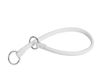 WAUDOG Okrogla usnjena potezna ovratnica za belega psa