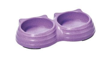 RECORD Bambusova dvojna mačja skleda vijolična