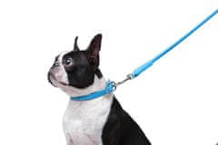 WAUDOG okrogla usnjena modra ovratnica za dolgodlake pse, modra 17-20 cm, širina ovratnika: 6 mm