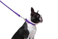 WAUDOG Okrogel vijoličen usnjen pasji povodec kratek 122 cm, vijolična 4 mm