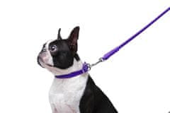 WAUDOG Okrogel vijoličen usnjen pasji povodec kratek 122 cm, vijolična 10 mm