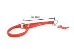 WAUDOG polzvlečna poldušilna zelo fina usnjena pasja ovratnica oranžna, Oranžna 30 cm, širina: 6 mm