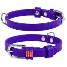 WAUDOG Dvoslojna pasja ovratnica iz kakovostnega usnja v vijolični barvi, vijolična 18-21 cm, širina: 9 mm