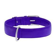 WAUDOG Dvoslojna pasja ovratnica iz kakovostnega usnja v vijolični barvi, vijolična 46-60 cm, širina: 35 mm