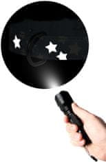 WAUDOG usnjena odsevna in svetleča fosforescentna črna ovratnica z zvezdicami, Črna 19-25 cm, širina: 9 mm
