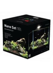 Aqualighter Akva set nano 10l za beta ribe, kozice, rastline s filtrom LED lučka, podloga, pokrov, prozorna