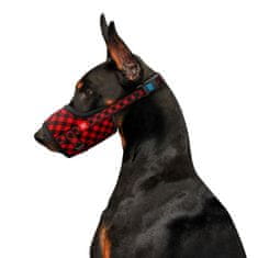 WAUDOG Najlonski nagobčnik za psa, nastavljiv TARTAN, rdeča 14 - 20 cm