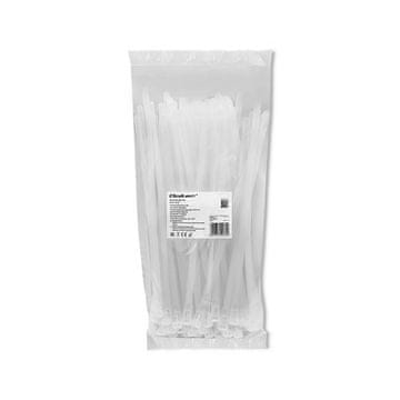 Qoltec Kabelske vezice/Zip vezice za večkratno uporabo | 7,2 * 250 mm | Najlon 66 UV | Bela