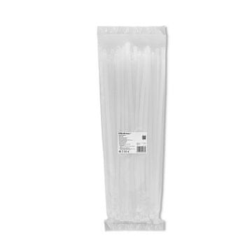 Qoltec Kabelske vezice/Zip vezice za večkratno uporabo | 7,2 * 400 mm | Najlon 66 UV | Bela