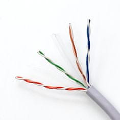 Qoltec UTP omrežni kabel/zasukana parica | CAT6 | 305 m | PVC siv