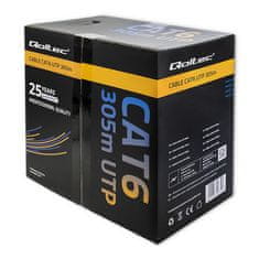 Qoltec UTP omrežni kabel/zasukana parica | CAT6 | 305 m | PVC siv