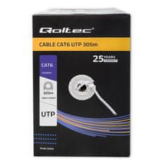 Qoltec UTP omrežni kabel/zasukana parica | CAT6 | 305 m | PVC siv