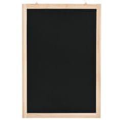 Vidaxl Stenska črna tabla iz cedrovine 40x60 cm